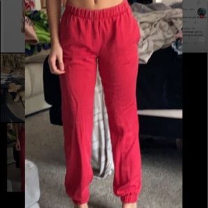 red joggers